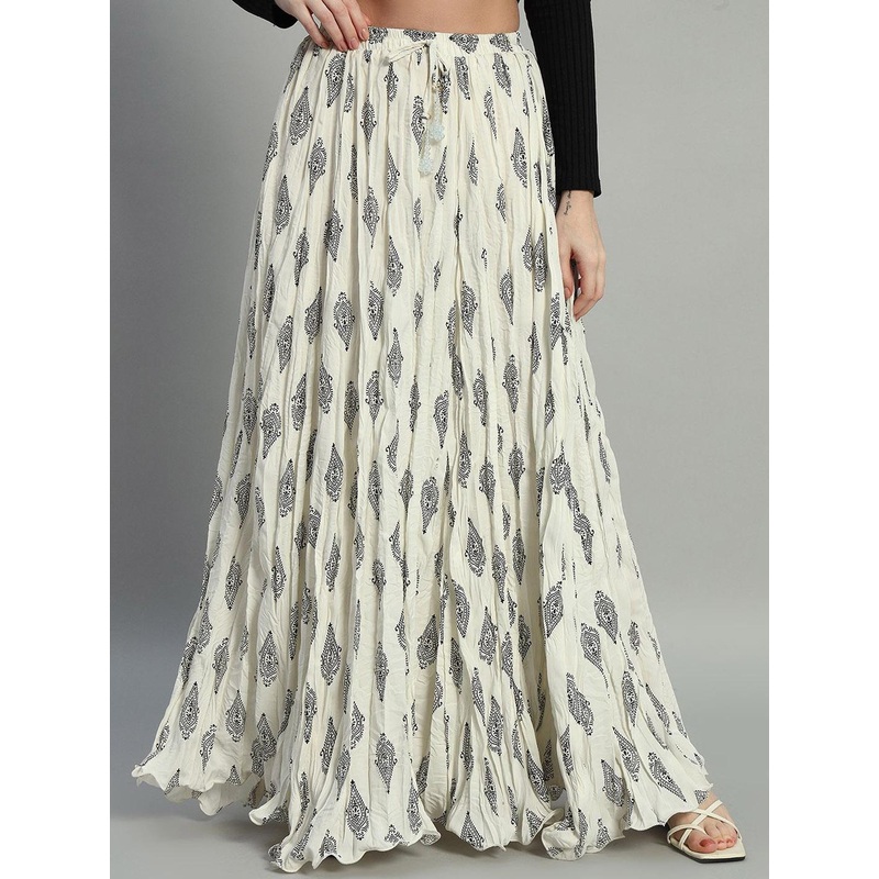 ZRI  Women Printed Flared Maxi Skirts