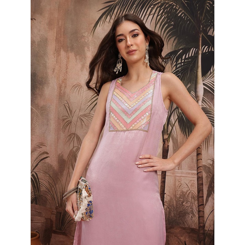 Sangria Women Yoke Design Regular Kurta with Dhoti Pants