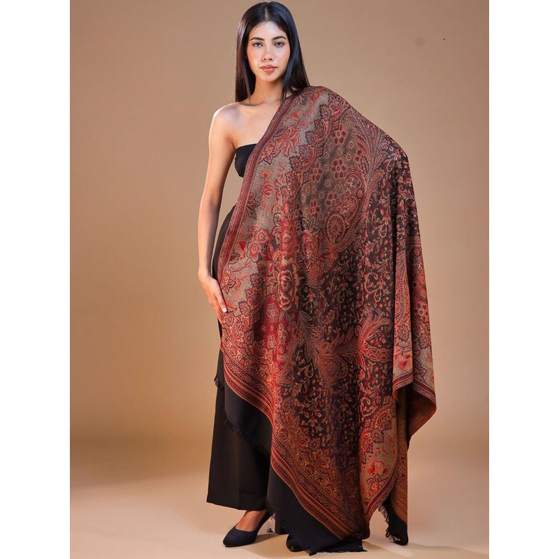 SWI Stylish Floral Woven Design Jamawar Shawl