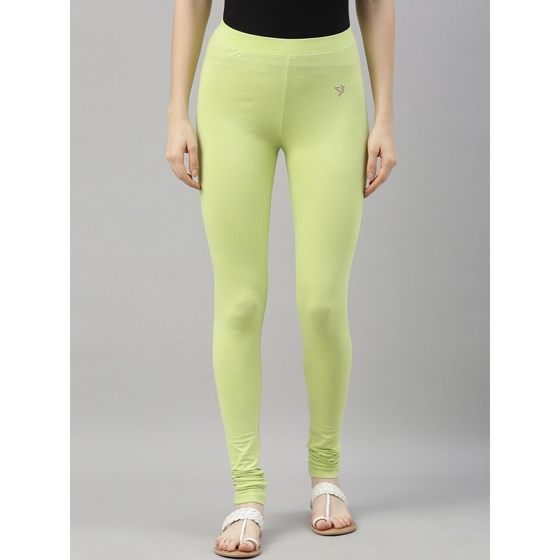 TWIN BIRDS Women Lime Green Solid Churidar-Length Leggings