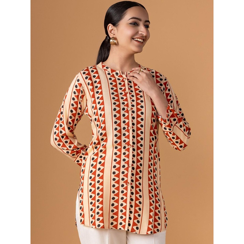 WOMEN PLUS Women Printed Viscose Rayon Short Kurti