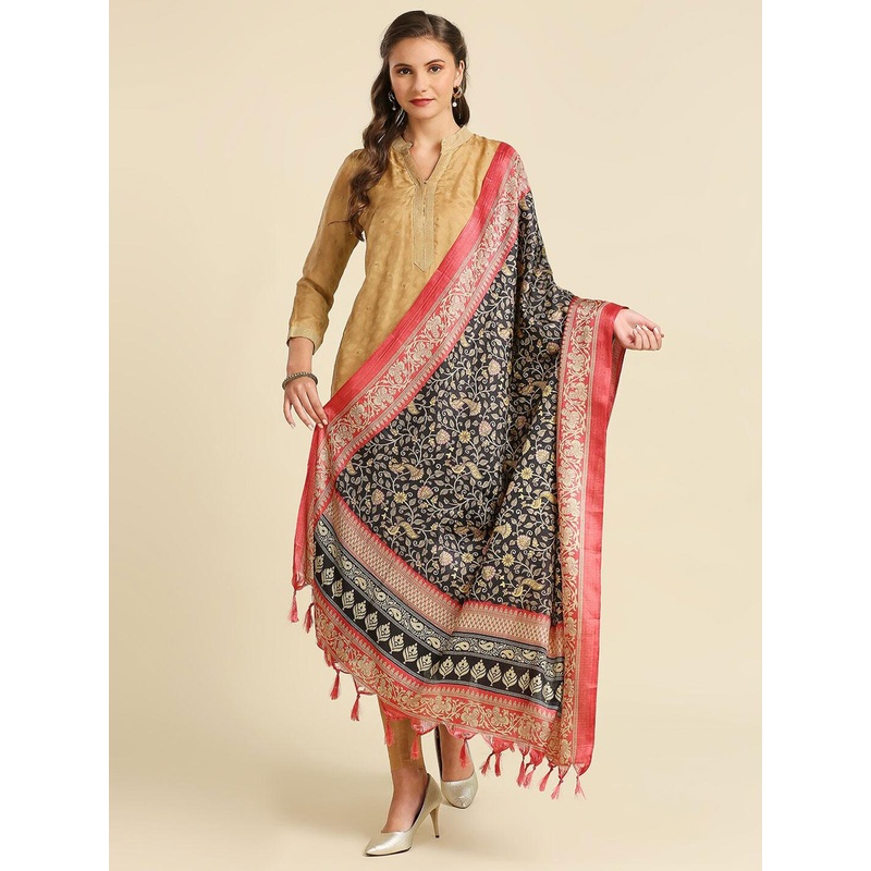 Dupatta Bazaar Floral Printed Art Silk Dupatta
