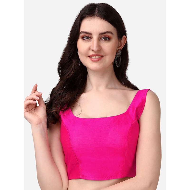 HERE&NOW Round Neck Sleeveless Padded Saree Blouse