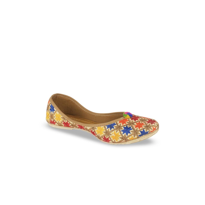Sangria Women Ultra Comfortable Phulkari Work Mojaris