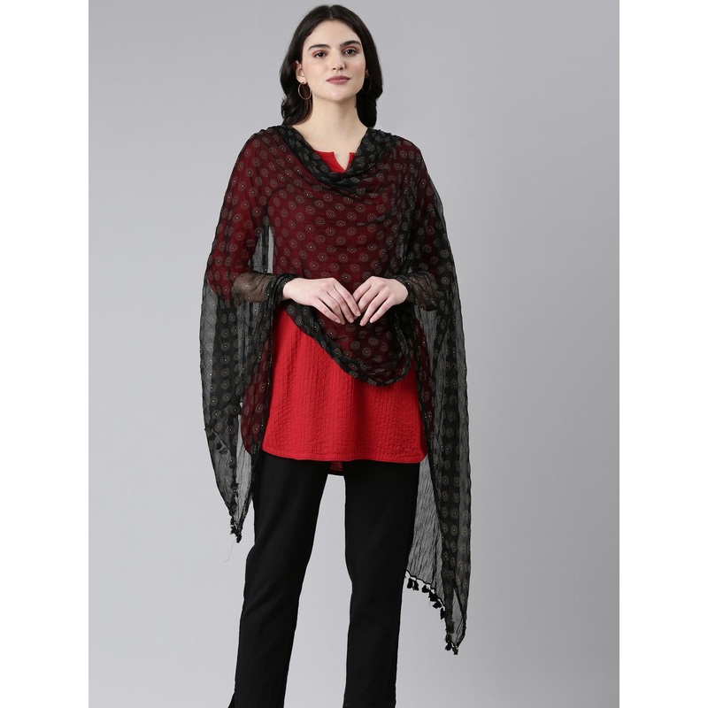 Souchii Ethnic Motifs Printed Foil Print Dupatta