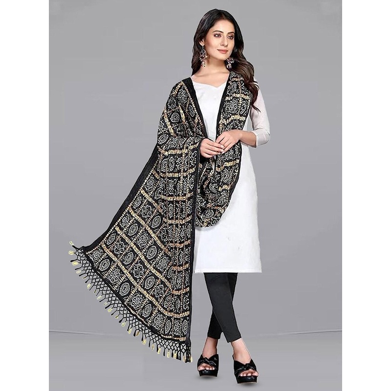 Trendmalls Bandhani Printed Chinon Silk Dupatta