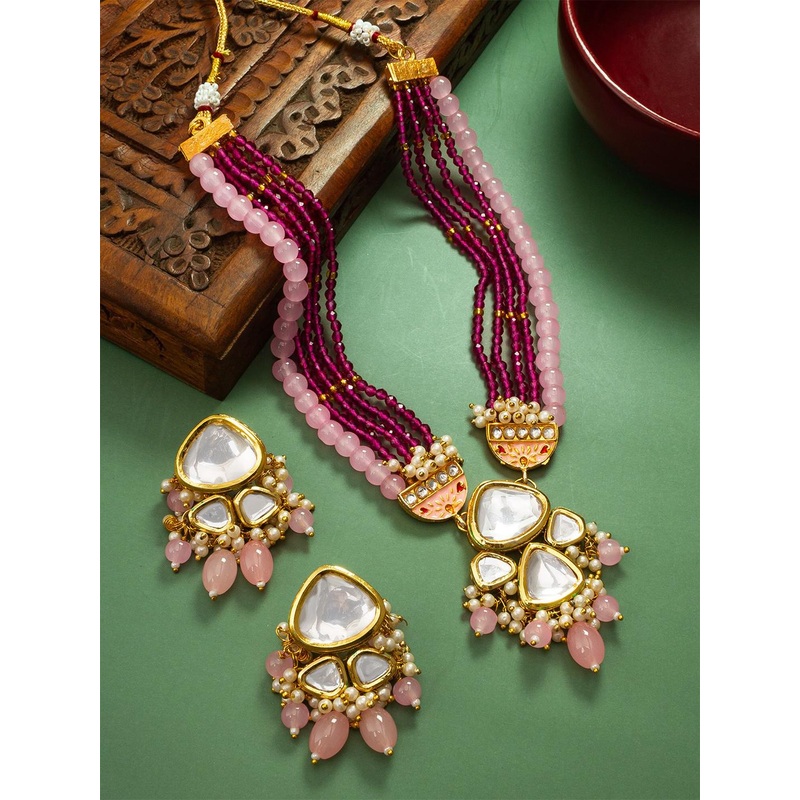 aadita Stone-Studded & Beaded Jewellery Set