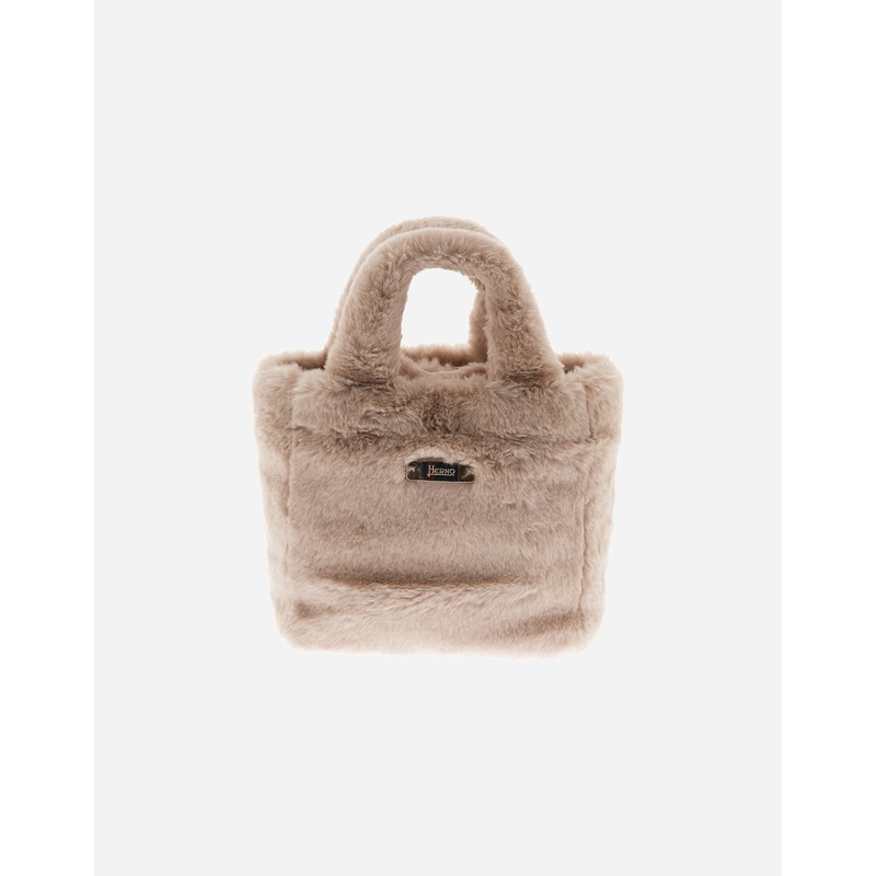 Bags BAG IN SOFT ALTERNATIVE FUR AND NYLON CHAMONIX
