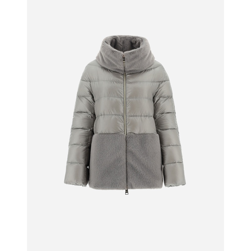 Capes CAPE IN NYLON ULTRALIGHT AND LADY ALTERNATIVE FUR