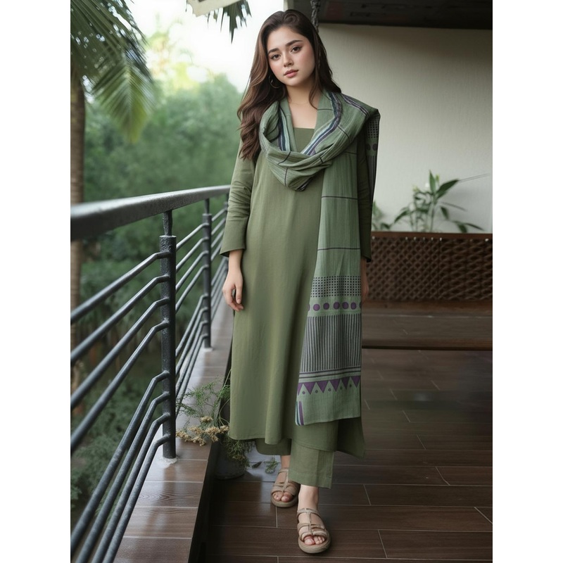 GoSriKi Women Printed Regular Kurta Set With Dupatta