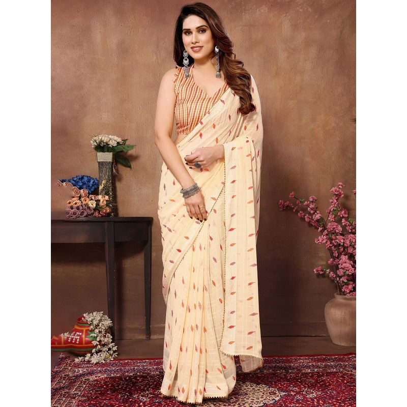 HERE&NOW Georgette Ready To Wear Saree