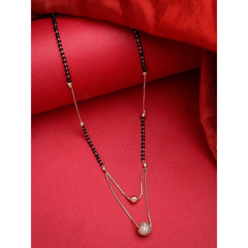NVR Rose Gold Plated Artificial Stones Mangalsutra