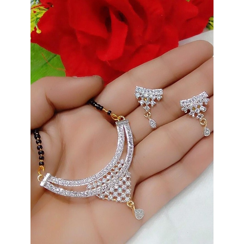 Sangria Stone-Studded & Beaded Mangalsutra