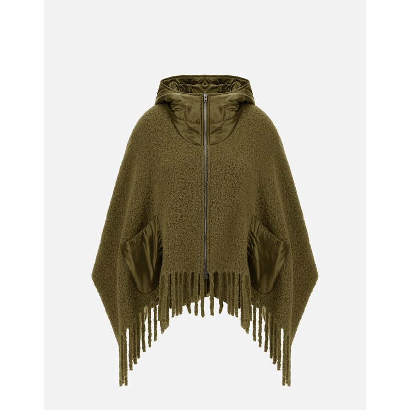 A-Shape PONCHO IN BOUCL ALPACA WOOL AND NYLON ULTRALIGHT