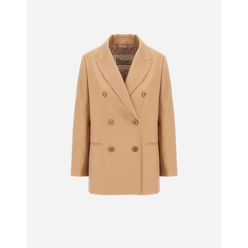 Blazers DOUBLE-BREASTED BLAZER IN FLUID WOOL