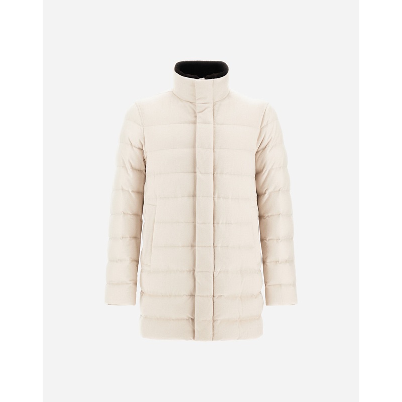 Coats & Trench Coats CARCOAT IN CASHMERE, SILK AND MONOGRAM