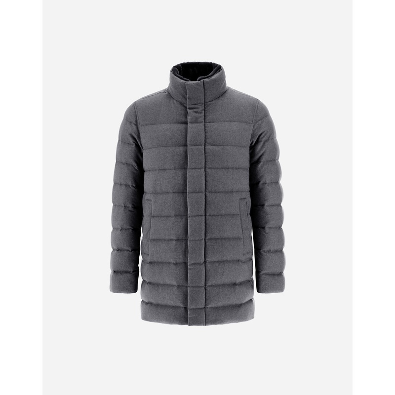 Coats & Trench Coats COAT IN CASHMERE, SILK AND LIGHT FAUX FUR