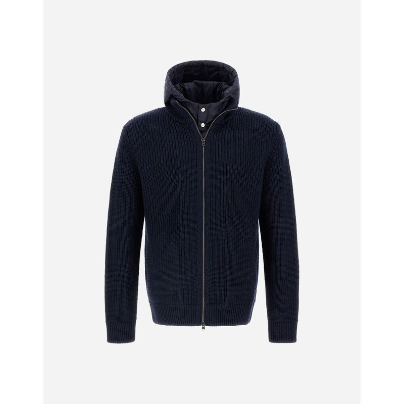 Parka & Jackets JACKET IN RIBBED MERINO WOOL G.5 AND NYLON CHAMONIX