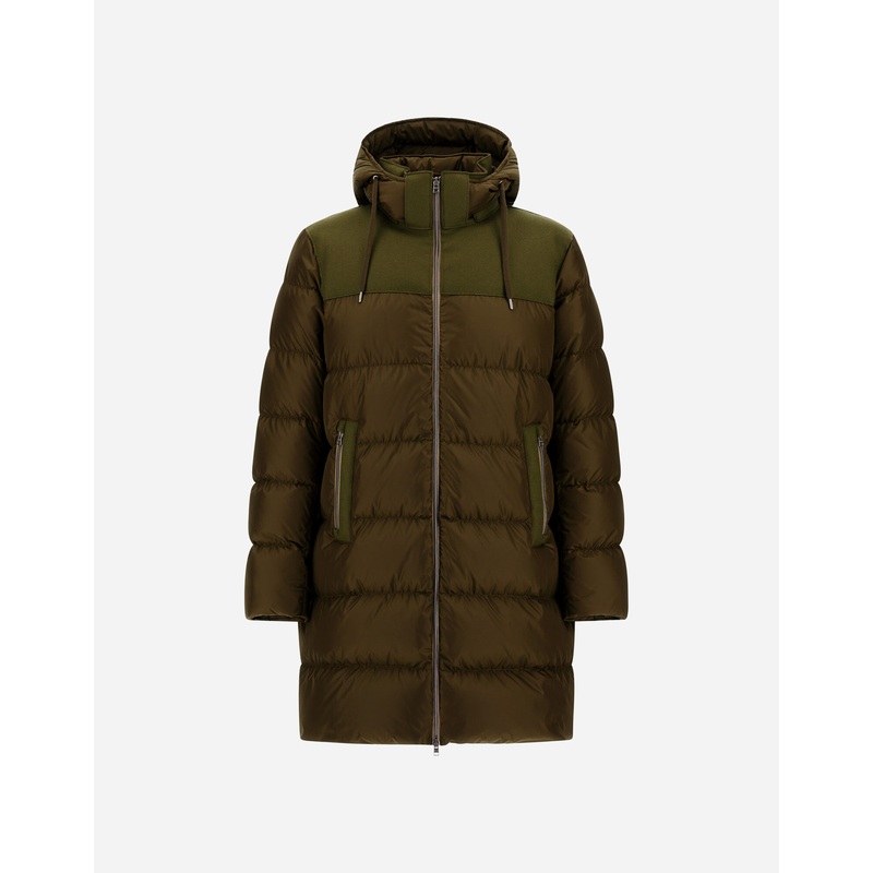 Parka & Jackets LONG JACKET IN NYLON CHAMONIX AND PURE WOOL CLOTH