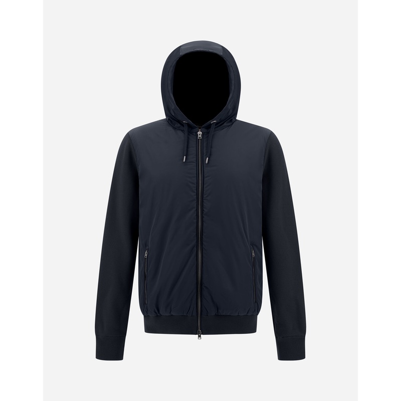 Sweatshirts & Bomber PIQUE’ KNIT AND NYLON JACKET