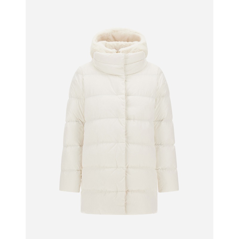 A-Shape A-SHAPE JACKET IN SATIN AND LADY ALTERNATIVE FUR