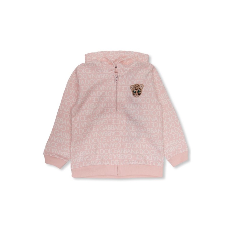 Dolce & Gabbana Kids Allover Logo Printed Jersey Hoodie