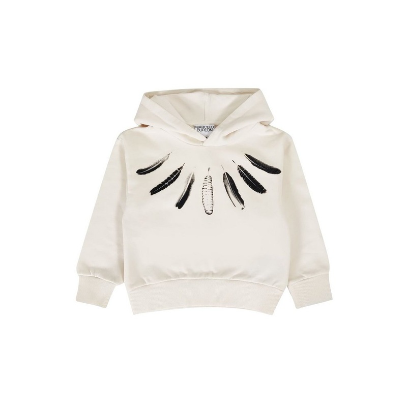 Marcelo Burlon County Of Milan Kids Feathers Printed Classic Hoodie