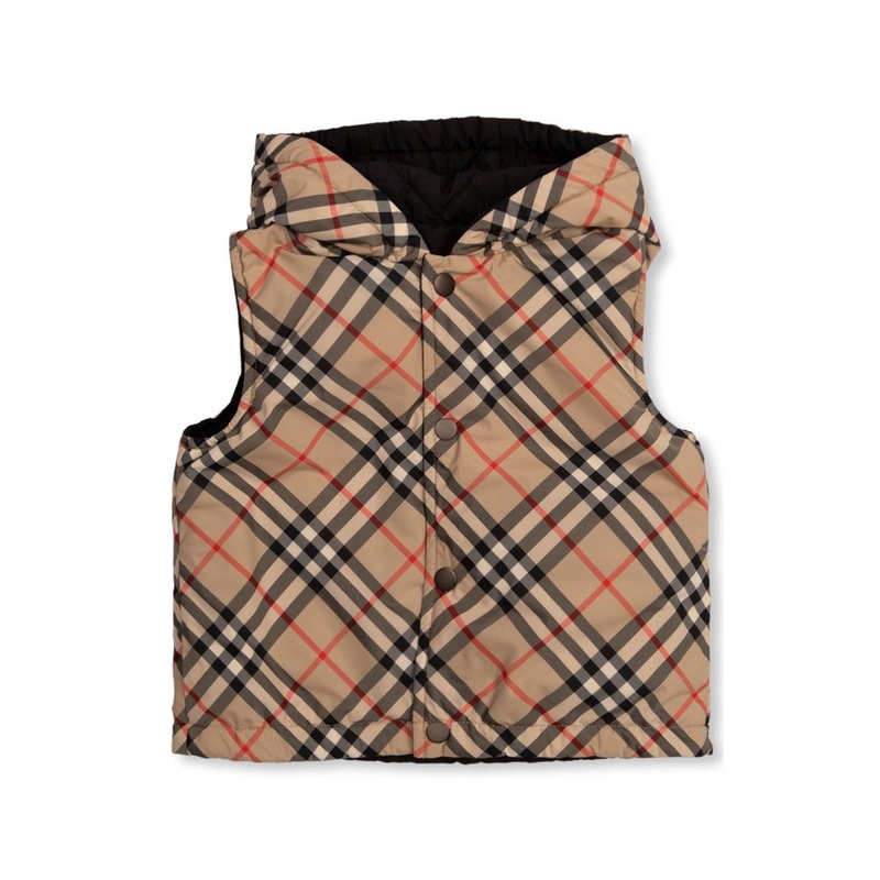 Burberry Kids Vintage-Check Padded Hooded Reversible Gilet