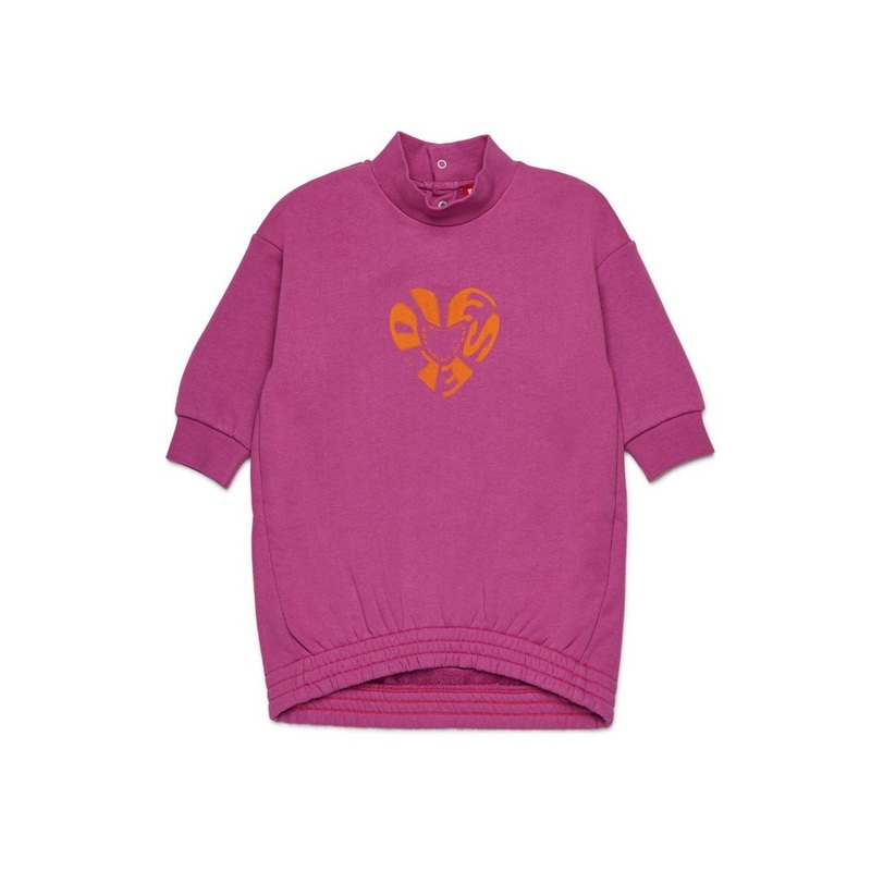 Diesel Kids Heart Shape Logo Printed Sweatshirt Dress