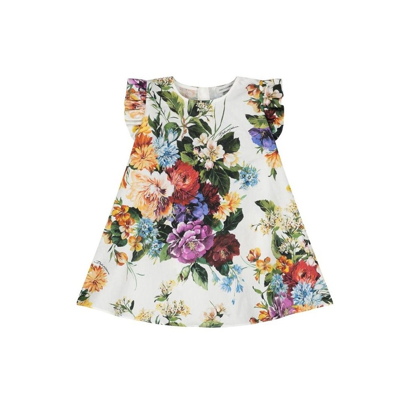 Dolce & Gabbana Kids Flower-Print Poplin Dress