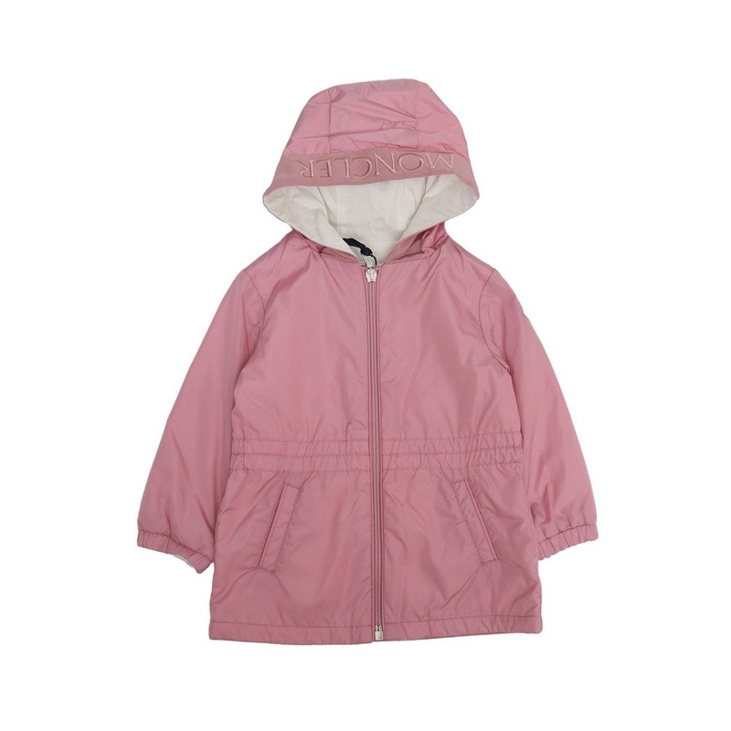 Moncler Enfant Logo Embroidered Zip-Up Coat