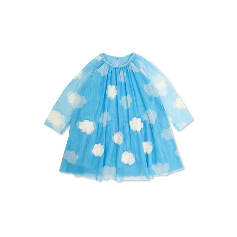 Stella McCartney Kids Clouds Printed Crewneck Tulle Dress