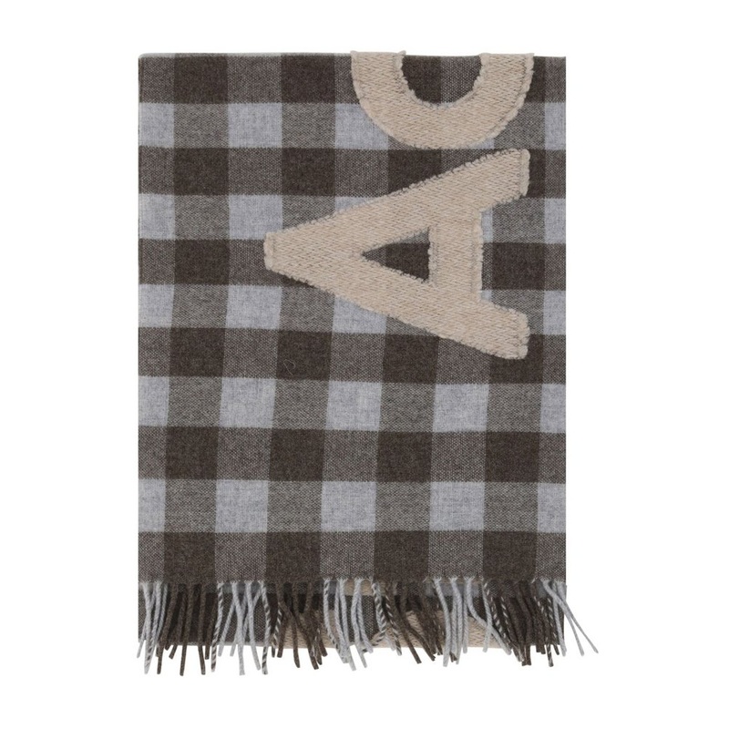 Acne Studios Checkered Logo Detailed Scarf