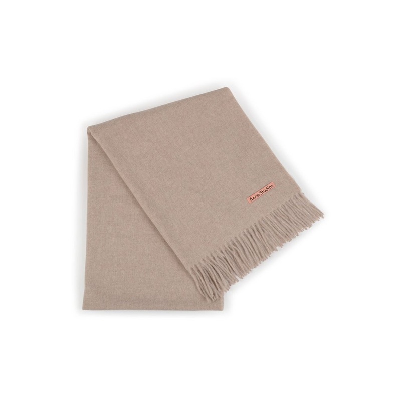 Acne Studios Logo Detailed Fringed-Edge Scarf