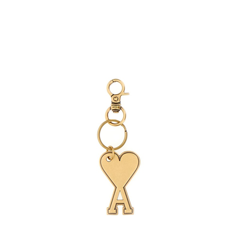 AMI Paris Metallic Logo-Charm Polished Finished Keyring