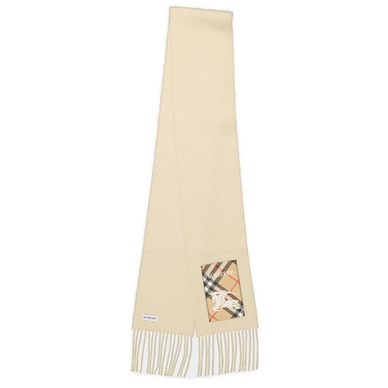 Burberry Check Label Fringed-Edge Scarf