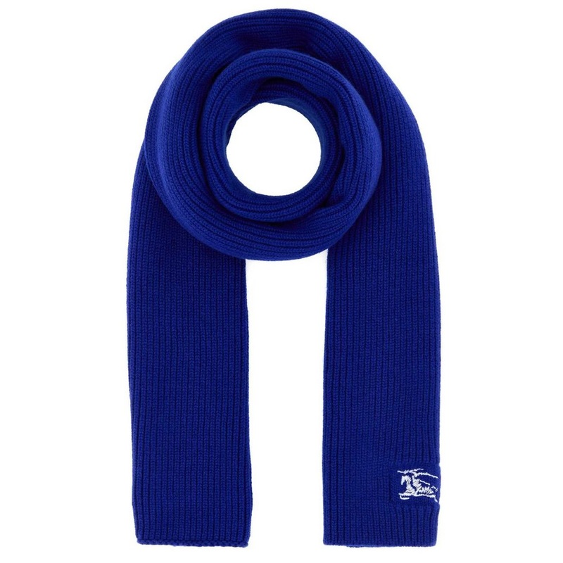 Burberry Equestrian Knight Embroidered Ribbed Scarf