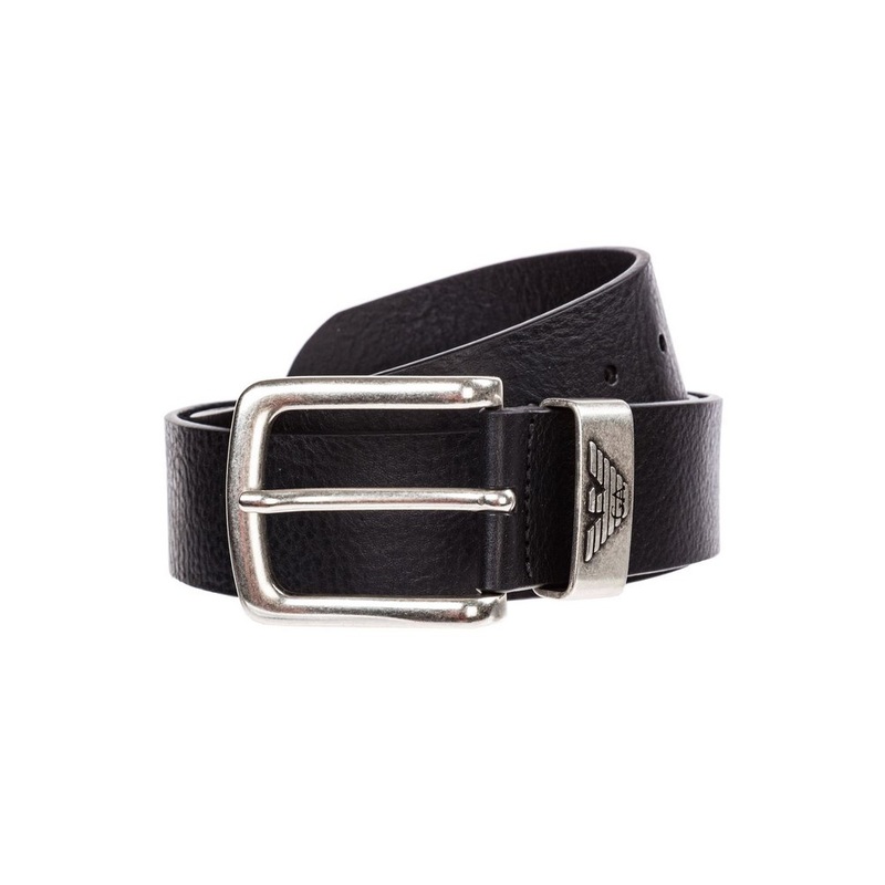 Emporio Armani Logo Engraved Buckle Belt