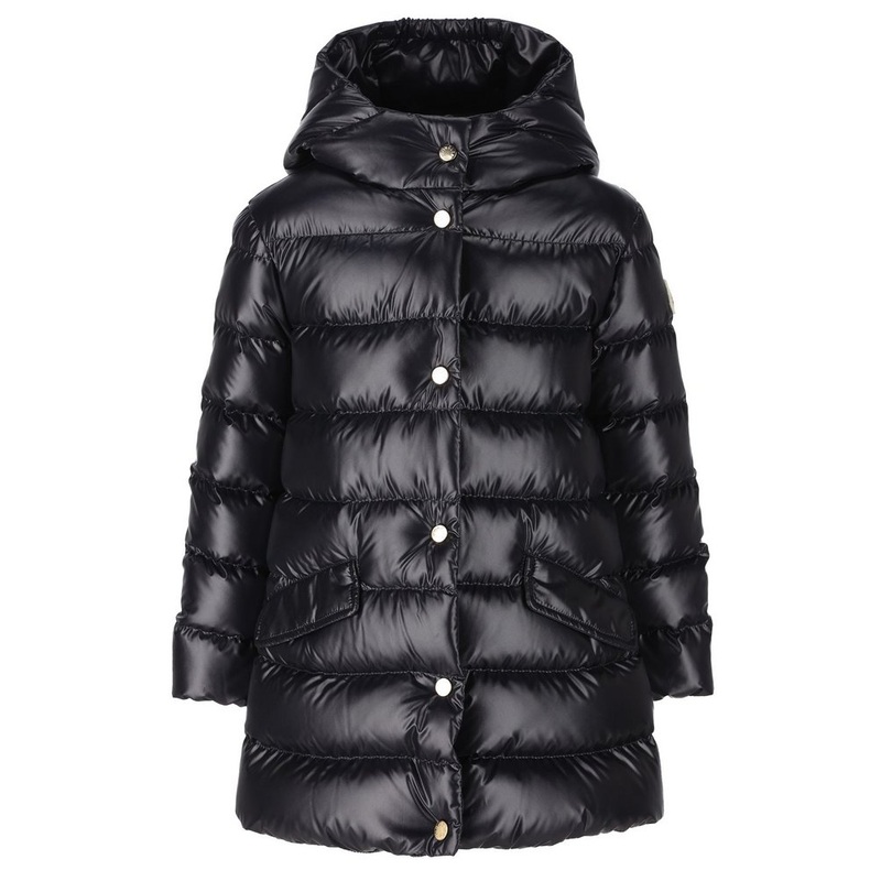 Moncler Enfant Logo Patch Hooded Coat