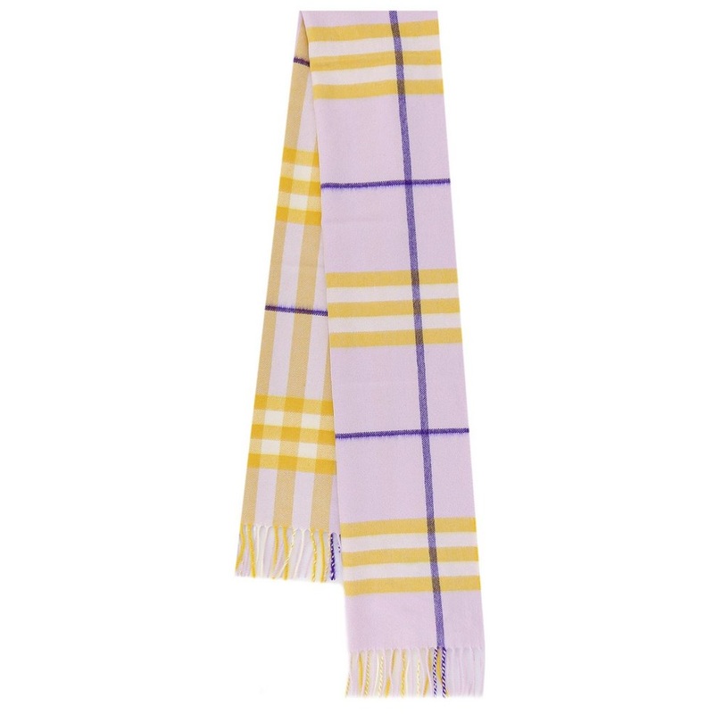 Burberry Checked Fringed-Edge Scarf