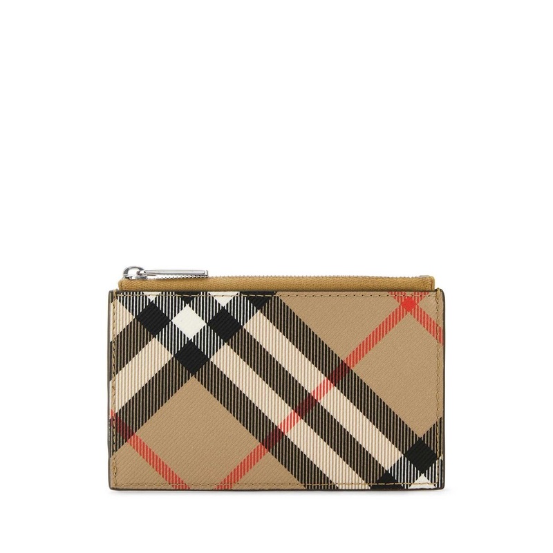 Burberry Checked Zip-Up Card Holder