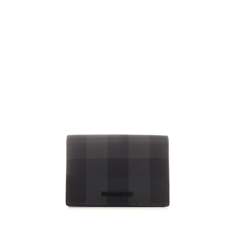 Burberry Logo Plaque Checked Bi-Fold Wallet