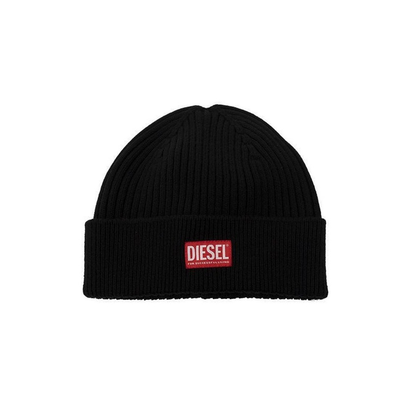 Diesel K-Coder-H Logo Patch Ribbed Beanie