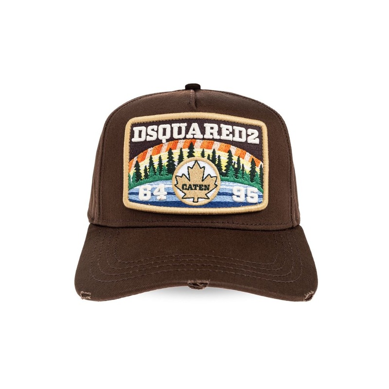 Dsquared2 Logo Embroidered Distressed Baseball Cap