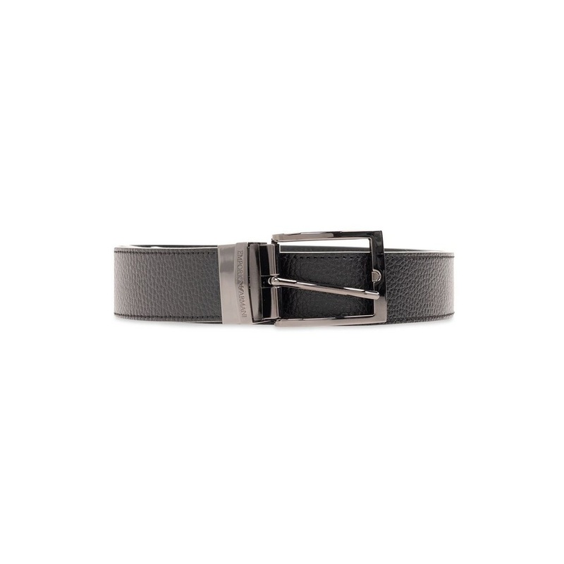 Emporio Armani Reversible Logo Engraved Buckle Belt
