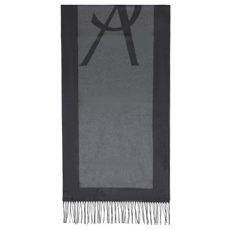 Saint Laurent Cassandre Fringed-Edge Scarf