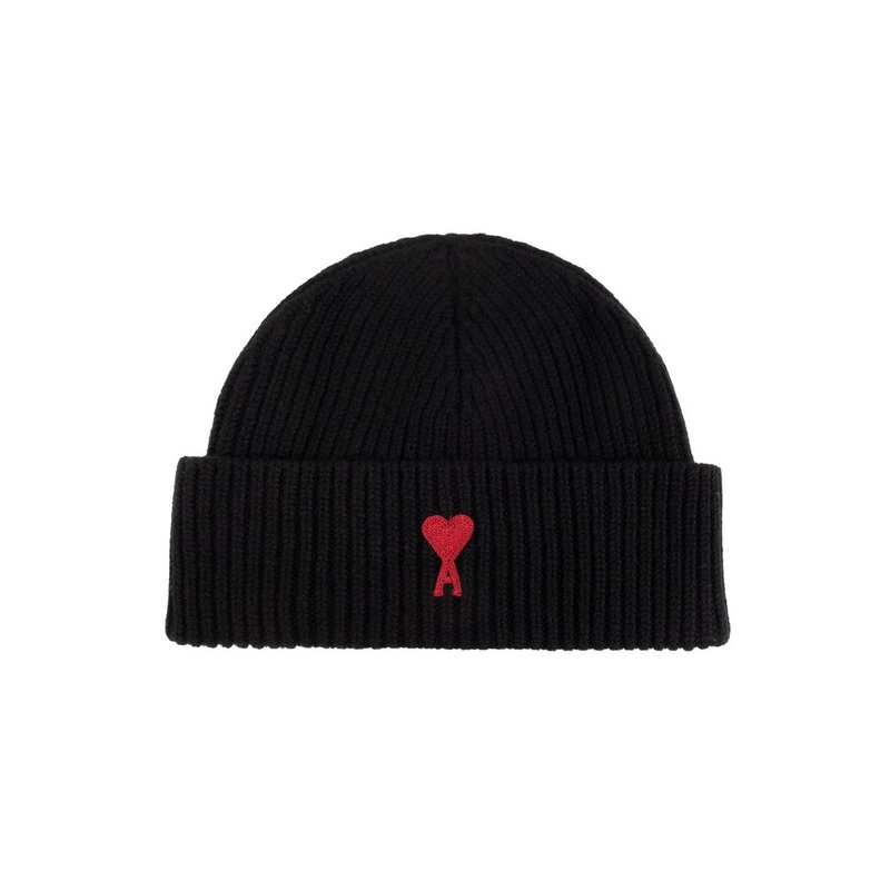 AMI Paris Logo Patch Knitted Beanie