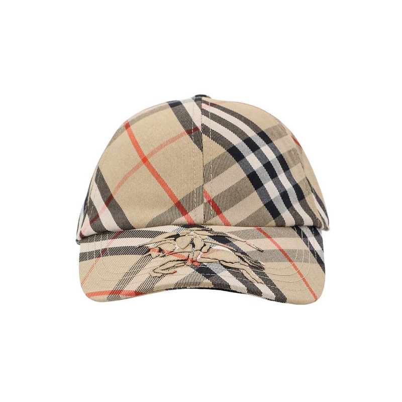 Burberry Checked Equestrian Knight Motif Baseball Cap