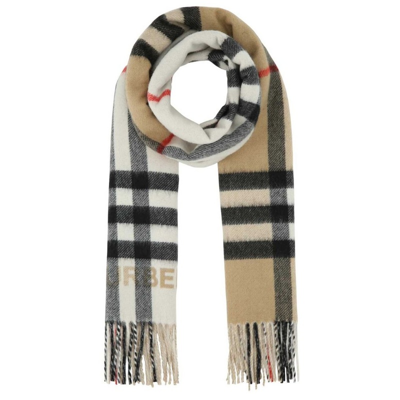 Burberry Checked Pattern Fringe Detailed Scarf
