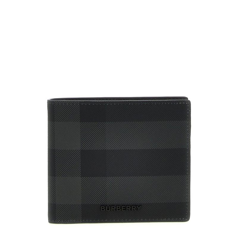 Burberry Logo Plaque Checked Wallet